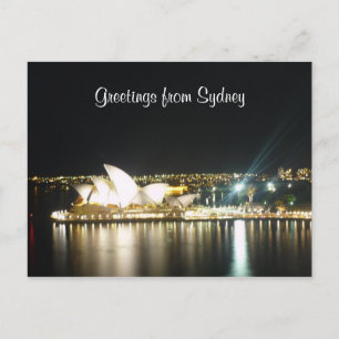 sydney opera night postcard