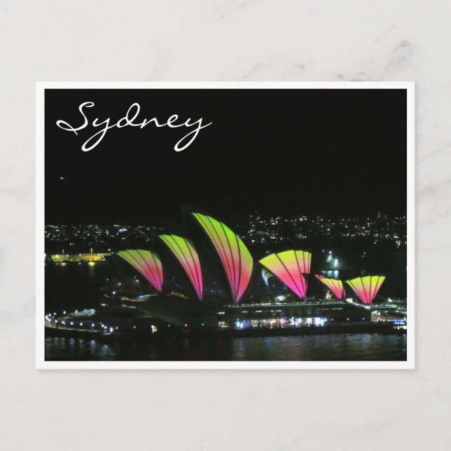 sydney opera vivid orange postcard (Front)