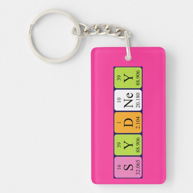 Sydney periodic table name keyring (Front)