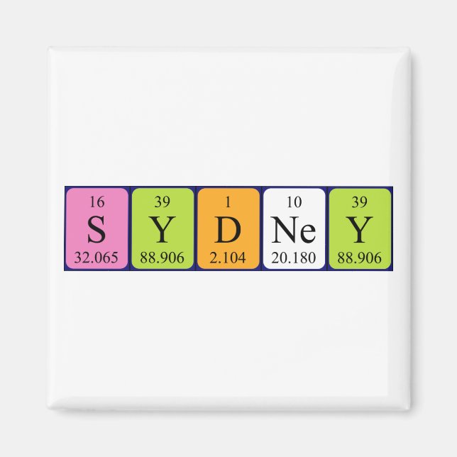 Sydney periodic table name magnet (Front)
