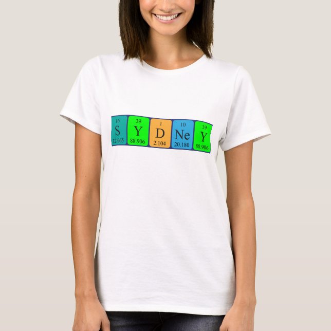 Sydney periodic table name shirt (Front)