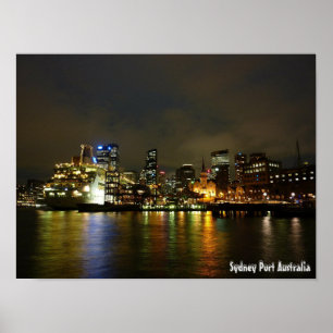 Sydney Port Australia/Night Sky Poster