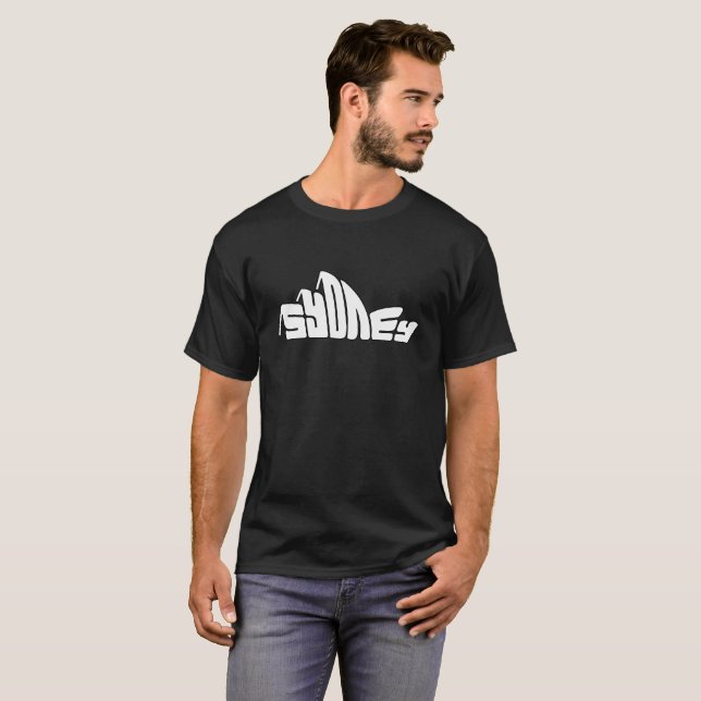 Sydney Retro Bubble Text Art T-Shirt (Front Full)