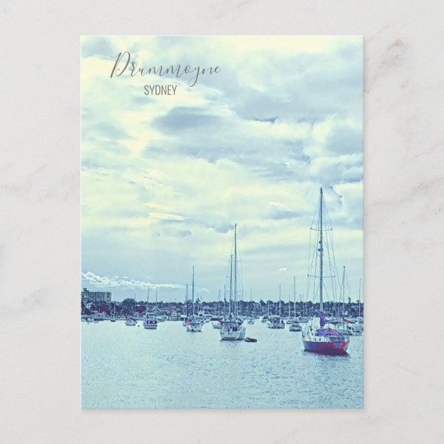 Sydney scene yachts on harbour Drummoyne Postcard (Front)