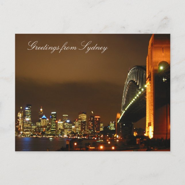 sydney skyline at night postcard (Front)