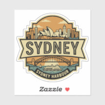 Sydney Skyline Australia Opera House Travel Badge