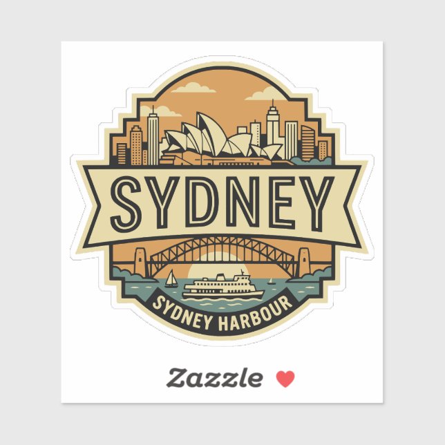 Sydney Skyline Australia Opera House Travel Badge  (Sheet)