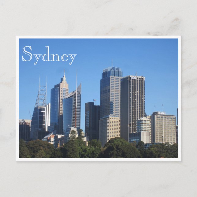 sydney skyline blue postcard (Front)