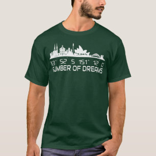 Sydney Skyline GPS Coordinates City Australia T-Shirt