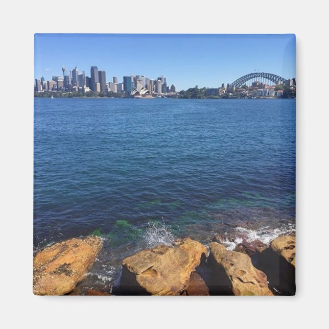 sydney skyline rocks magnet (Front)