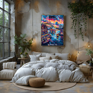 Sydney: The Harbor City - Contemporary Art Poster