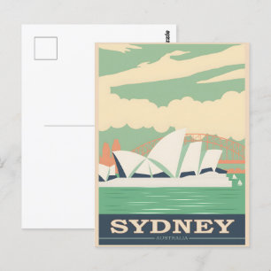 Sydney vintage poster postcard