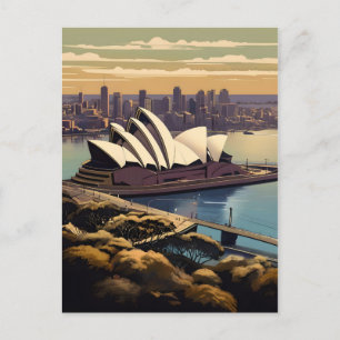Sydney vintage poster postcard