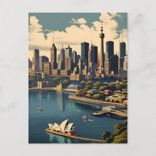 Sydney vintage poster postcard