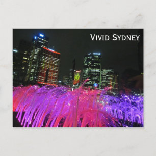 sydney vivid pink postcard
