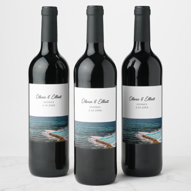 Sydney Wedding Favour Personalised Wine Label (Bottles)