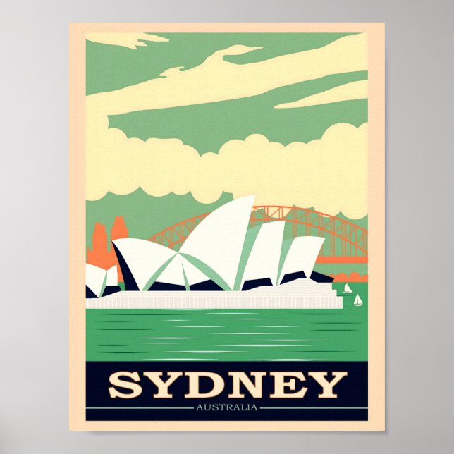 Sydney's Opera House and Harbour Bridge 2, Travel Poster (Front)