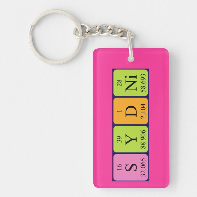 Sydni periodic table name keyring (Front)