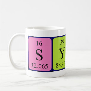 Sydni periodic table name mug