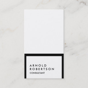 Sylish Black Border White Consultant Business Card