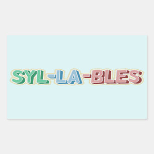 Syllables topography rectangular sticker