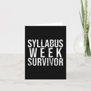 Syllabus Week Survivor College Freshman Fall Semes Card