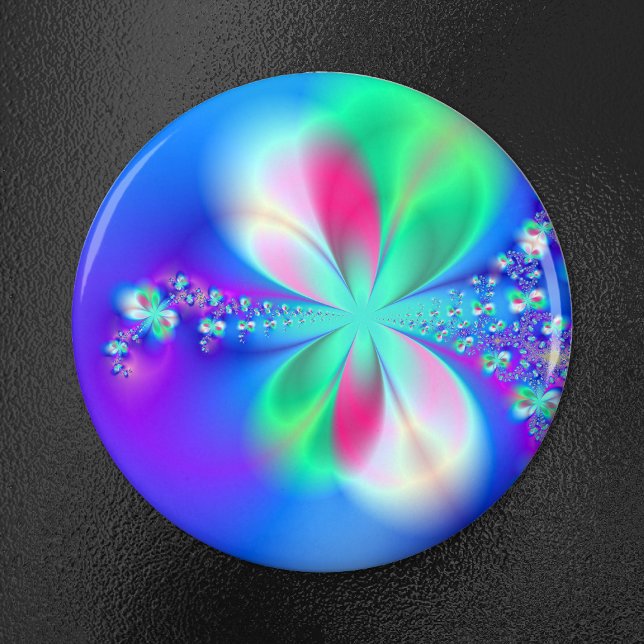 Sylph Dance Bright Blue Fractal Art Magnet (Creator Uploaded)