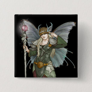 Sylph; Elven master sorceress, by Kathrin Polikeit 15 Cm Square Badge