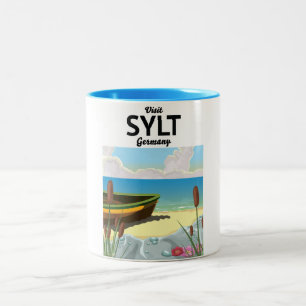 Sylt Germany travel poster Two-Tone Coffee Mug