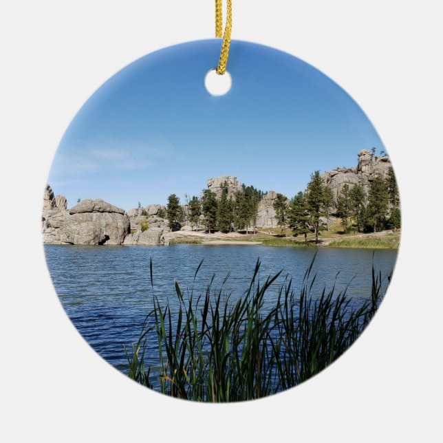 Sylvan Lake, Black Hills, Custer, South Dakota Ceramic Ornament (Front)