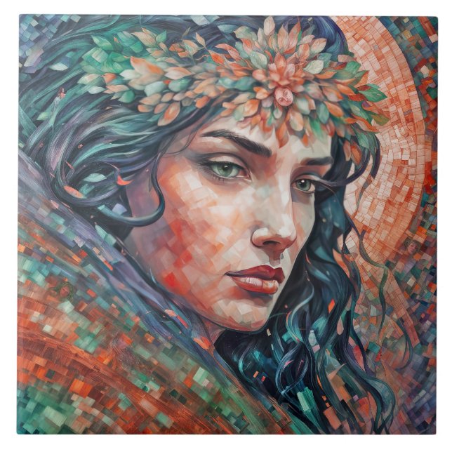 “Sylvarra” - Whispers in the Tesserae    Ceramic Tile (Front)