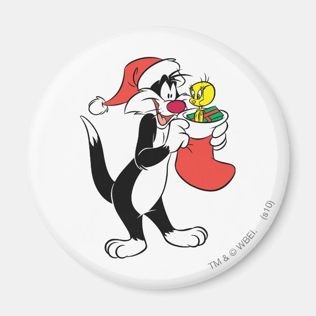 SYLVESTER™ Cat with Stocking Magnet (Front)
