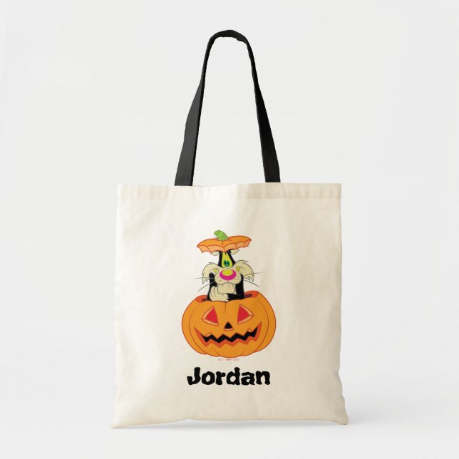 SYLVESTER™ Hiding in a Jack-o-Lantern Tote Bag (Front)