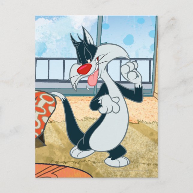 Sylvester Paw Up Postcard (Front)