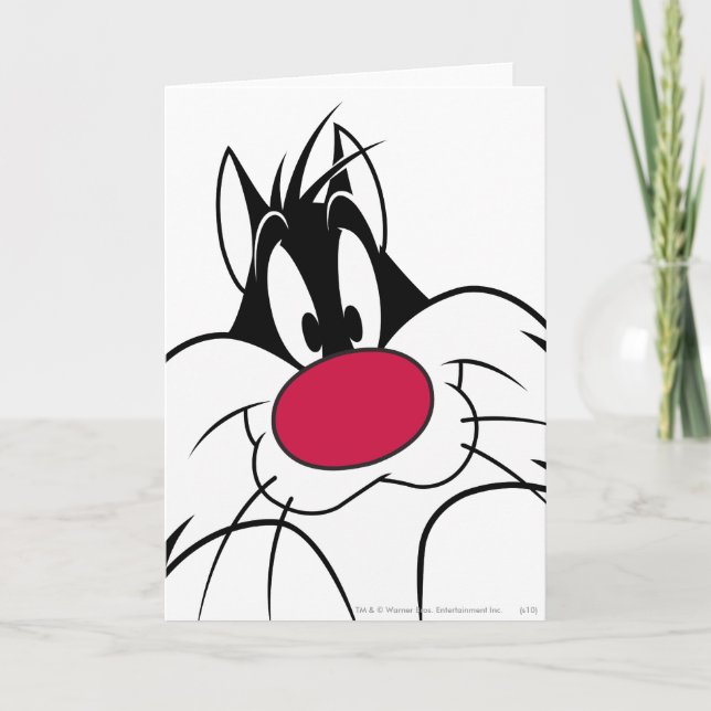 SYLVESTER™ Red Nose Face Card (Front)