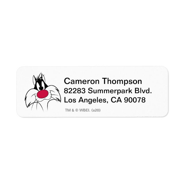 SYLVESTER™ Red Nose Face Return Address Label (Front)