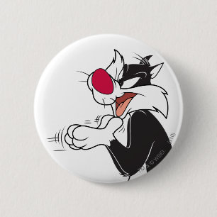 SYLVESTER™ Rubbing Paws 6 Cm Round Badge