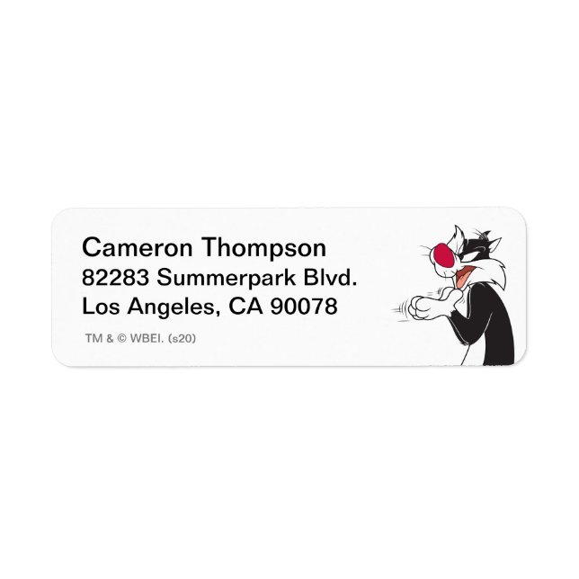 SYLVESTER™ Rubbing Paws Return Address Label (Front)