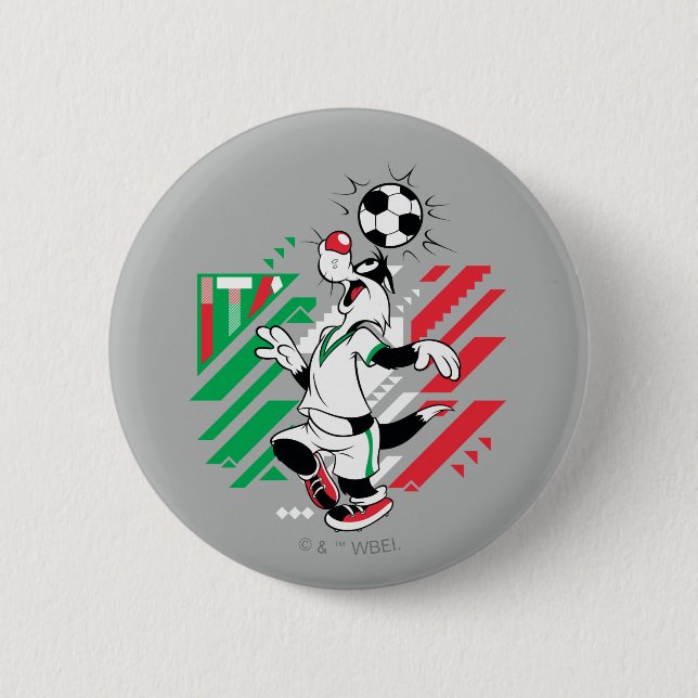 SYLVESTER™ Team Italy Soccer Graphic 6 Cm Round Badge (Front)