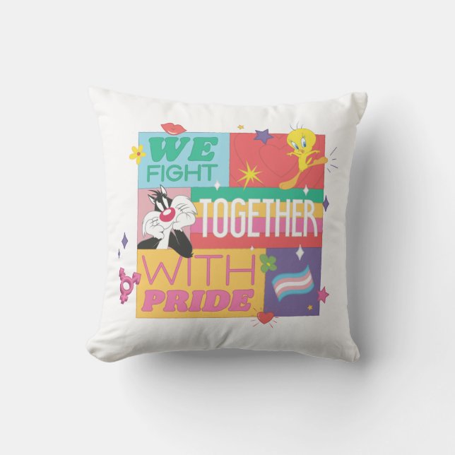 SYLVESTER™ & TWEETY™| We Fight Together With Pride Cushion (Front)