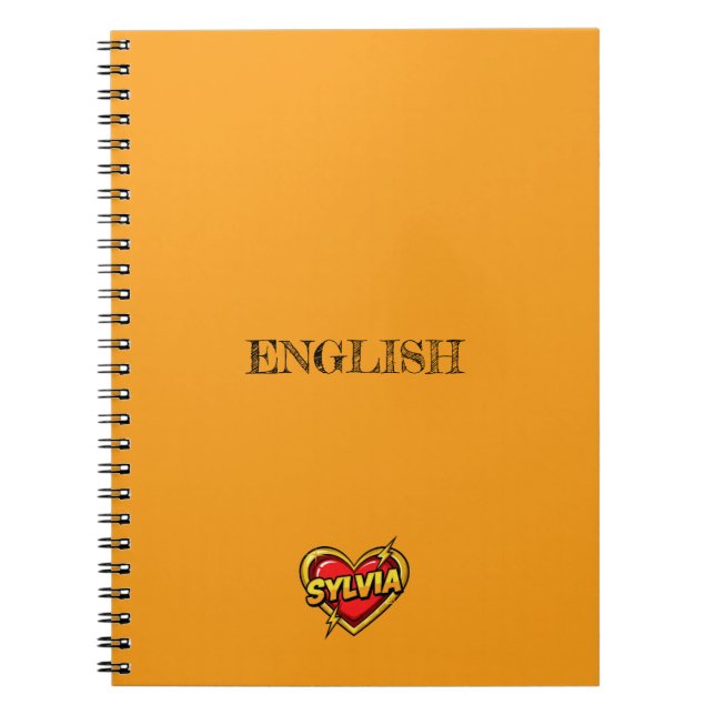 Sylvia Heart Yellow Notebook (Front)