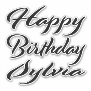 Sylvia Name First name black Sticker Birthday