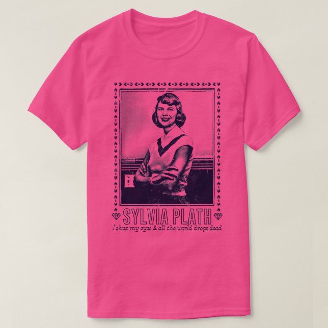 Sylvia Plath Retro Fan Art Design 1 T-Shirt (Design Front)