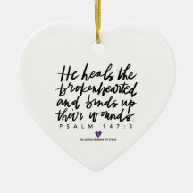 SylviasStory Psalm 147:3 Heart Ornament