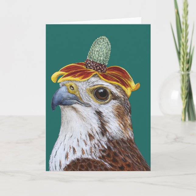 Sylvie the prairie falcon  Folded Greeting Card (Front)
