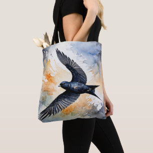 Symbiotic Sky Dancer: Graceful Swift BIrd Tote Bag