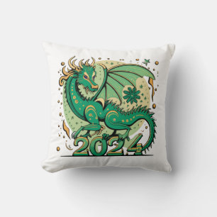 Symbol 2024 New Year, Green Wood Dragon  Cushion