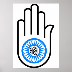 Symbol Ahimsa Hindu Buddhist Jainist Jainism Hand  Poster