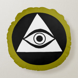 Symbol: All Seeing Eye Round Cushion