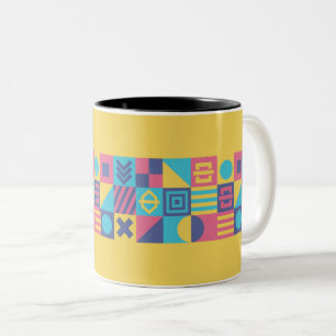 Symbol Art Design Yellow Two-Tone Coffee Mug